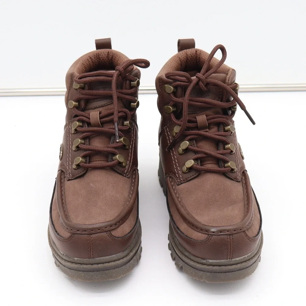 Lugz Boots Mens 7 Sycamore Brown Moc Toe Lug Sole Excellent